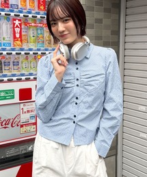 チェックシャーリングシャツ