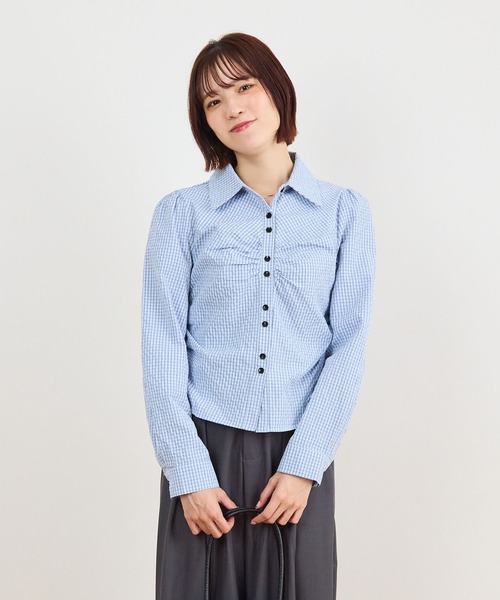 ABYS（アビス）の「チェックシャーリングシャツ（シャツ/ブラウス・レディース・ネイビー/ブラウン/ブルー・FREE）」の21枚目の写真