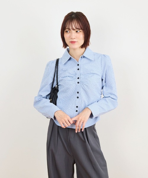 ABYS（アビス）の「チェックシャーリングシャツ（シャツ/ブラウス・レディース・ネイビー/ブラウン/ブルー・FREE）」の20枚目の写真