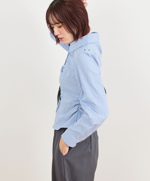 ABYS（アビス）の「チェックシャーリングシャツ（シャツ/ブラウス・レディース・ネイビー/ブラウン/ブルー・FREE）」の19枚目の写真