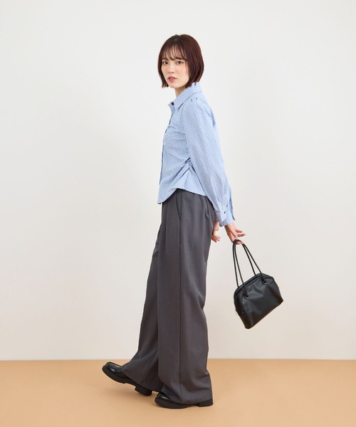 ABYS（アビス）の「チェックシャーリングシャツ（シャツ/ブラウス・レディース・ネイビー/ブラウン/ブルー・FREE）」の14枚目の写真
