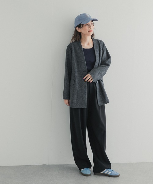 URBAN RESEARCH DOORS(アーバンリサーチドアーズ)の「ツイードノーカラージャケット(ノーカラージャケット・レディース・ブラウン系その他/チャコールグレー・FREE)」の9枚目の写真