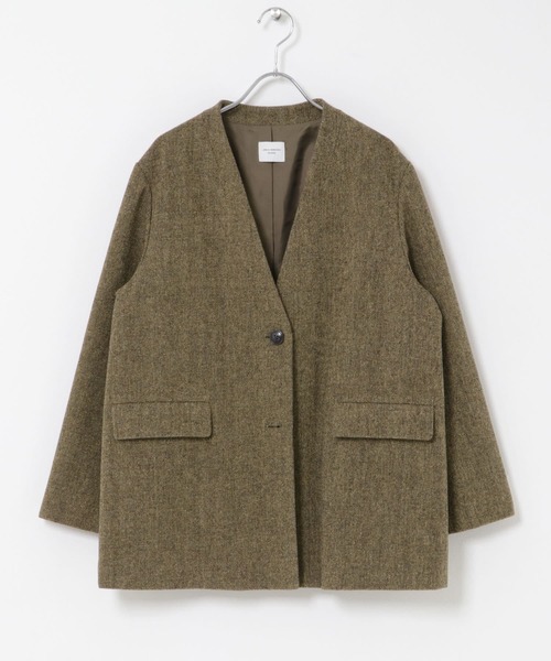 URBAN RESEARCH DOORS(アーバンリサーチドアーズ)の「ツイードノーカラージャケット(ノーカラージャケット・レディース・ブラウン系その他/チャコールグレー・FREE)」の14枚目の写真