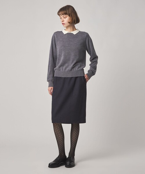 Steven Alan(スティーブンアラン)の「<Steven Alan>ウール ミックス ポロカラー ニット(ニット/セーター・レディース・ベージュ/グレー系・FREE)」の3枚目の写真