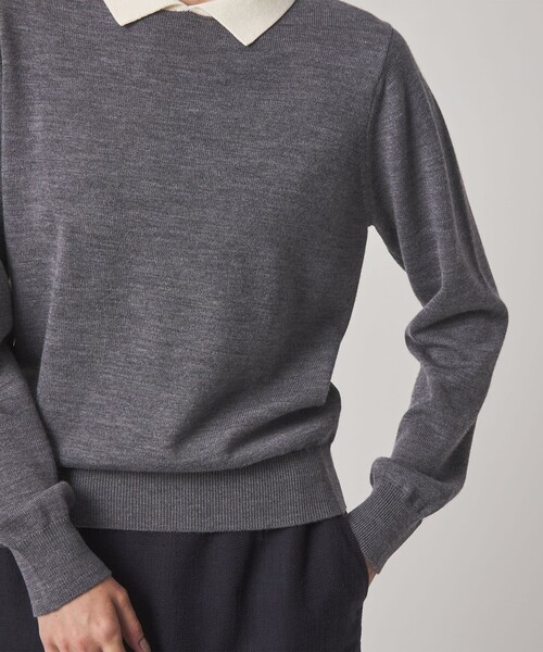 Steven Alan(スティーブンアラン)の「<Steven Alan>ウール ミックス ポロカラー ニット(ニット/セーター・レディース・ベージュ/グレー系・FREE)」の9枚目の写真