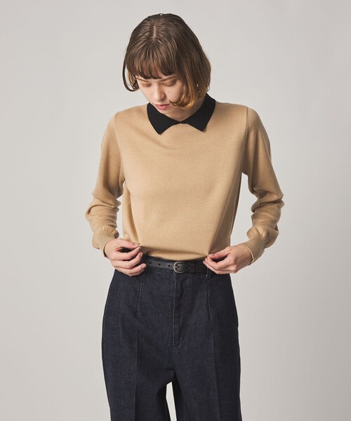 Steven Alan(スティーブンアラン)の「<Steven Alan>ウール ミックス ポロカラー ニット(ニット/セーター・レディース・ベージュ/グレー系・FREE)」の11枚目の写真