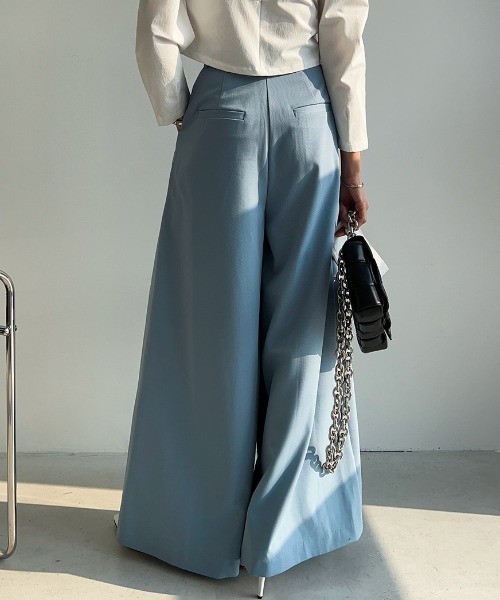 FAVORITO(ファヴォリート)の「ハイウエストワイドパンツ(その他パンツ・レディース・ブルー/ブラック・F)」の9枚目の写真