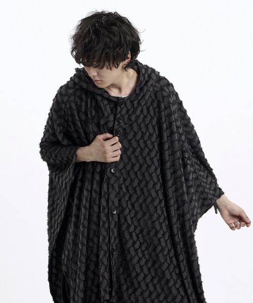 NO ID.(ノーアイディ)の「【NO ID.】Hooded Poncho / フーデッド ポンチョ(ポンチョ・メンズ・その他23/グレー/ブラック・ONE)」の20枚目の写真