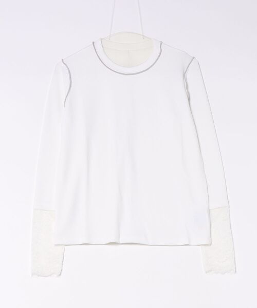 Q(キュー)の「レース切替カットソー(Tシャツ/カットソー・レディース・ブラック/オフホワイト・MEDIUM)」の15枚目の写真