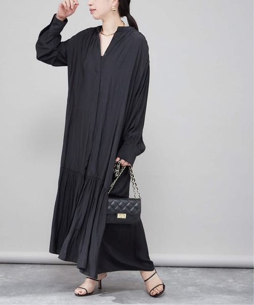 journal standard L'essage（ジャーナルスタンダードレサージュ）の「SIDOGRASストライプ/デシンマキシワンピース（ワンピース・レディース・ブラック系その他/ブラック・FREE）」の13枚目の写真