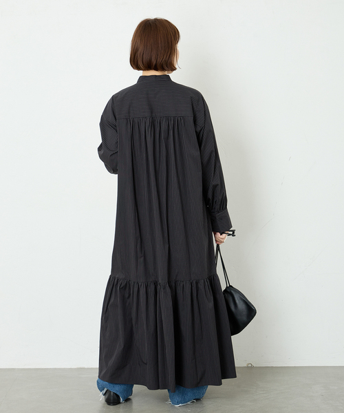 journal standard L'essage（ジャーナルスタンダードレサージュ）の「SIDOGRASストライプ/デシンマキシワンピース（ワンピース・レディース・ブラック系その他/ブラック・FREE）」の22枚目の写真