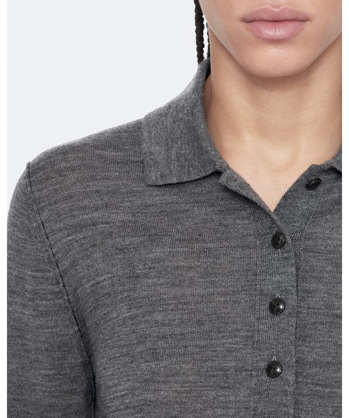 ALLSAINTS（オールセインツ）の「MARTEL MERINO WOOL KNITTED POLO SHIRT | MARTEL メリノ ウール ニット ポロ シャツ（ポロシャツ・レディース・グレー系その他・L/XS/S/M）」の6枚目の写真