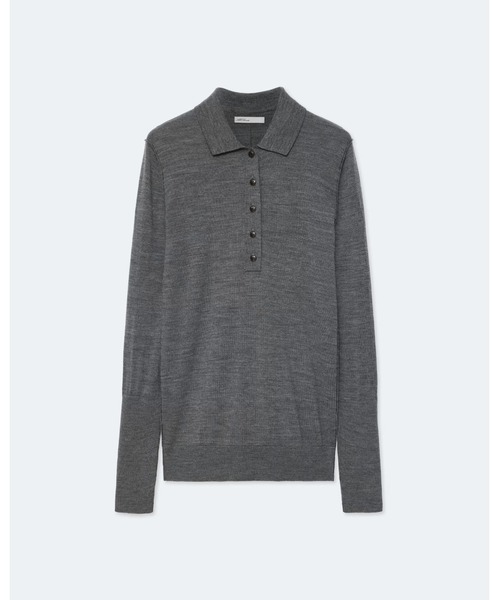 ALLSAINTS（オールセインツ）の「MARTEL MERINO WOOL KNITTED POLO SHIRT | MARTEL メリノ ウール ニット ポロ シャツ（ポロシャツ・レディース・グレー系その他・L/XS/S/M）」の9枚目の写真