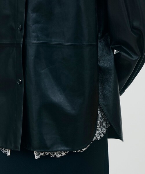 DES PRES(デ・プレ)の「TURKEY LIGHT LEATHER ベーシックシャツ(シャツ/ブラウス・レディース・ブラック・FREE)」の9枚目の写真