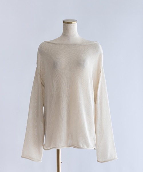 EN NEUME(エンノイム)の「Boat Neck Knit(ニット/セーター・レディース・ブラック/グレー/オフホワイト・FREE)」の15枚目の写真