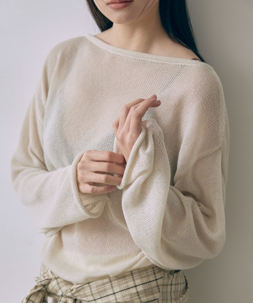 EN NEUME(エンノイム)の「Boat Neck Knit(ニット/セーター・レディース・ブラック/グレー/オフホワイト・FREE)」の12枚目の写真