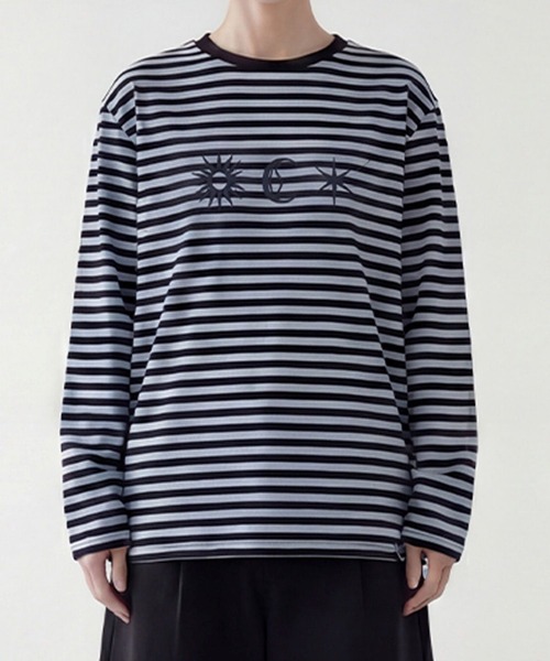 SAINTPAIN(セイントペイン)の「SAINTPAIN/フォーチュンボーダーロングスリーブ(Tシャツ/カットソー・レディース・ブラック/ブルー・LARGE/MEDIUM)」の3枚目の写真