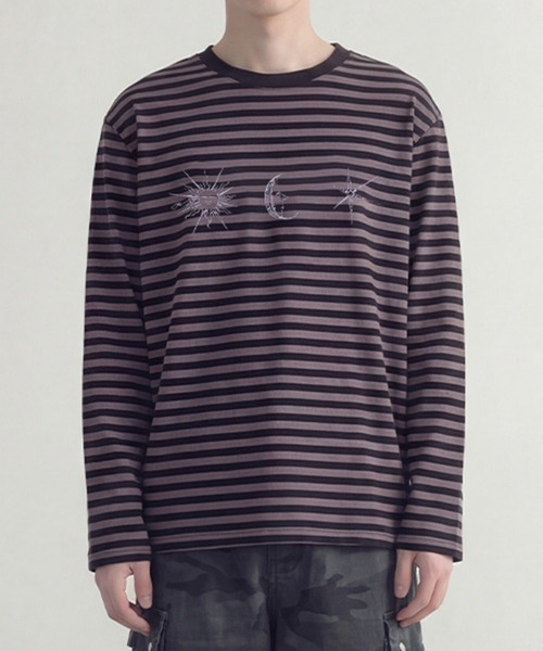SAINTPAIN(セイントペイン)の「SAINTPAIN/フォーチュンボーダーロングスリーブ(Tシャツ/カットソー・レディース・ブラック/ブルー・LARGE/MEDIUM)」の6枚目の写真