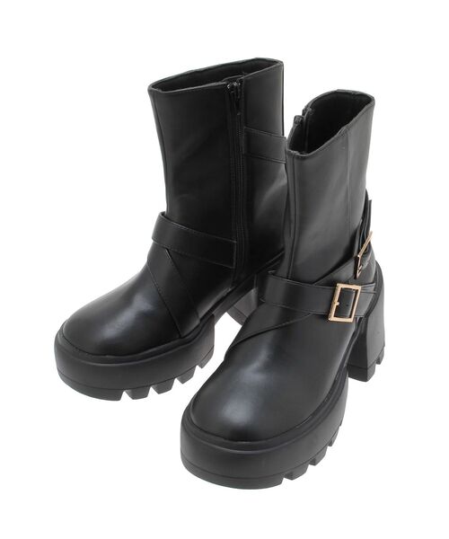 RESEXXY(リゼクシー)の「ベルトデザインショートブーツ(ブーツ・レディース・ブラウン/ブラック・SMALL/MEDIUM/LARGE)」の15枚目の写真