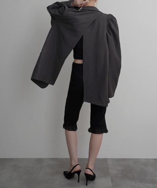 Rashik(ラシク)の「【Rashik】パワショルバックスリットジャケット(テーラードジャケット・レディース・カーキ/チャコール・FREE)」の14枚目の写真