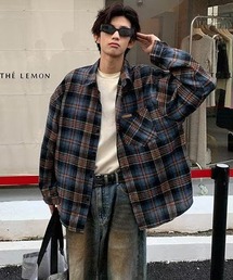オーバーサイズチェック柄シャツ
