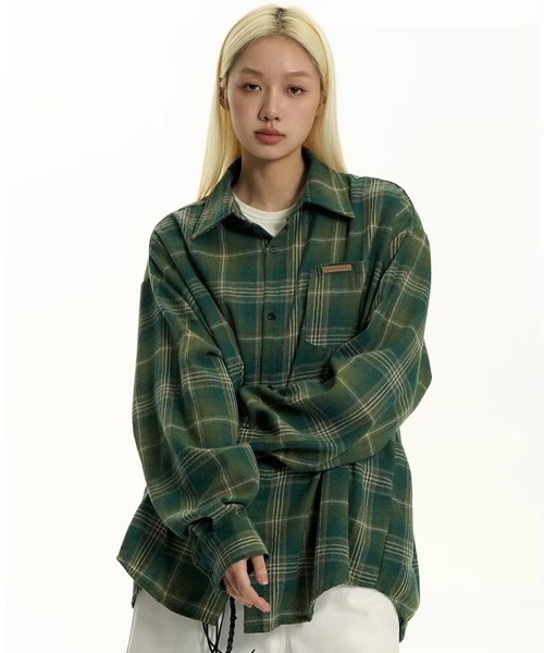 Ressaca(レサーカ)の「オーバーサイズチェック柄シャツ(シャツ/ブラウス・メンズ・ブラウン/グリーン・L/M)」の12枚目の写真