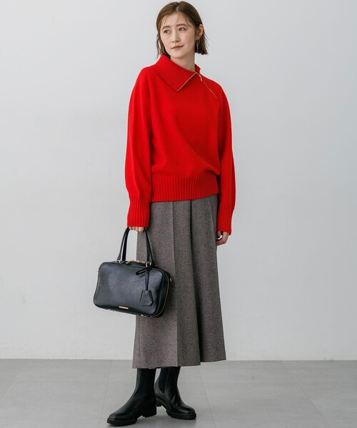 23区(ニジュウサンク)の「ボイルドウールコンビ ジップデザイン ニット(ニット/セーター・レディース・レッド系/ベージュ系/黄土色系/サックスブルー系/ネイビー系/グレー系・38)」の10枚目の写真