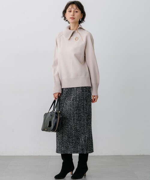 23区(ニジュウサンク)の「ボイルドウールコンビ ジップデザイン ニット(ニット/セーター・レディース・レッド系/ベージュ系/黄土色系/サックスブルー系/ネイビー系/グレー系・38)」の13枚目の写真