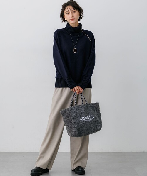 23区(ニジュウサンク)の「ボイルドウールコンビ ジップデザイン ニット(ニット/セーター・レディース・レッド系/ベージュ系/黄土色系/サックスブルー系/ネイビー系/グレー系・38)」の17枚目の写真