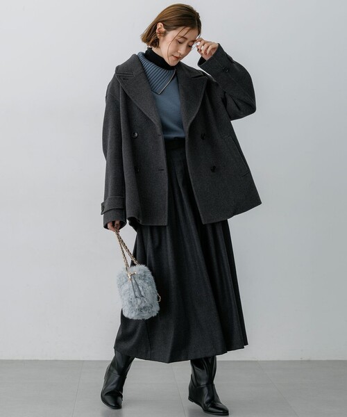 23区(ニジュウサンク)の「ボイルドウールコンビ ジップデザイン ニット(ニット/セーター・レディース・レッド系/ベージュ系/黄土色系/サックスブルー系/ネイビー系/グレー系・38)」の20枚目の写真