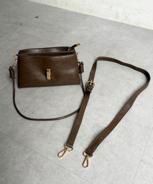 Chez toi（シェトワ）の「ショルダーミニBAG（トートバッグ・レディース・ブラウン/ブラック/アイボリー・FREE）」の20枚目の写真