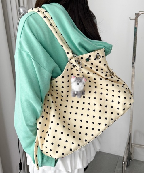 WEGO(ウィゴー)の「WEGO/アイレットデザイントートバッグ(トートバッグ・レディース・ブラック/ブラウン/その他1・FREE)」の14枚目の写真