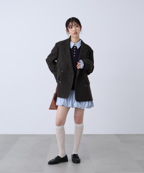FREE'S MART（フリーズマート）の「◆ダンボールバルーンシャツワンピース（ワンピース・レディース・ネイビー/グレー・MEDIUM/SMALL）」の17枚目の写真