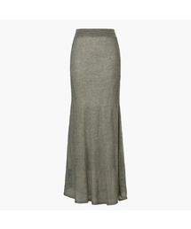 Mohair Sheer Mermaid Maxi Skirt, Khaki