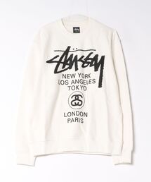 yield（イールド）の「【STUSSY】ステューシー WORLD TOUR CREW PIGMENT DYED ワールドツアー ロゴ スウェット トレーナー（Tシャツ/カットソー）」