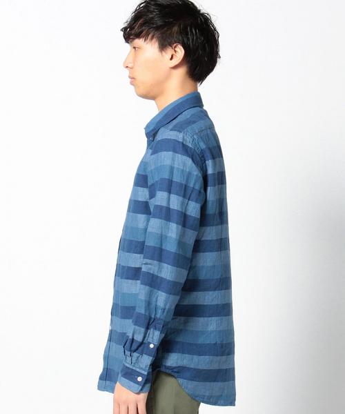 SHIPS（シップス）の「SC: SHIPS（シップス） "Shuttle notes" インディゴ コットン/リネン ナロー シャツ（シャツ/ブラウス・メンズ・ホワイト/ブルー/ネイビー/その他・SMALL/MEDIUM/LARGE/X-LARGE）」の5枚目の写真