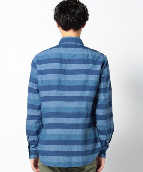 SHIPS（シップス）の「SC: SHIPS（シップス） "Shuttle notes" インディゴ コットン/リネン ナロー シャツ（シャツ/ブラウス・メンズ・ホワイト/ブルー/ネイビー/その他・SMALL/MEDIUM/LARGE/X-LARGE）」の6枚目の写真