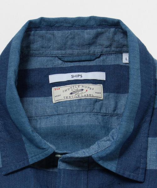 SHIPS（シップス）の「SC: SHIPS（シップス） "Shuttle notes" インディゴ コットン/リネン ナロー シャツ（シャツ/ブラウス・メンズ・ホワイト/ブルー/ネイビー/その他・SMALL/MEDIUM/LARGE/X-LARGE）」の10枚目の写真