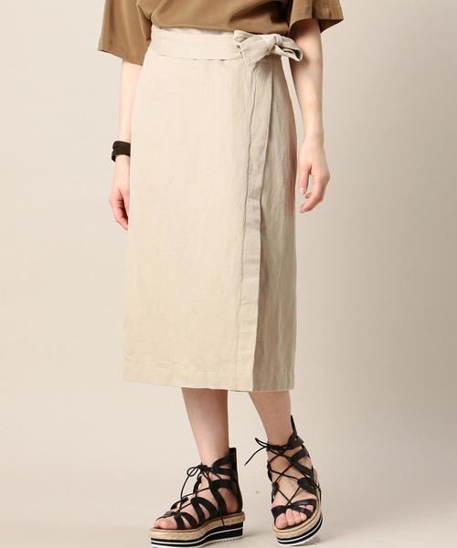 BEAUTY&YOUTH UNITED ARROWS（ビューティーアンドユースユナイテッドアローズ）の「BY ツイルラップスリットタイトスカート ◆（スカート・レディース・ベージュ/ブラウン・SMALL/MEDIUM）」の2枚目の写真