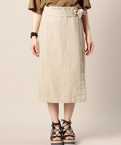 BEAUTY&YOUTH UNITED ARROWS（ビューティーアンドユースユナイテッドアローズ）の「BY ツイルラップスリットタイトスカート ◆（スカート・レディース・ベージュ/ブラウン・SMALL/MEDIUM）」の4枚目の写真