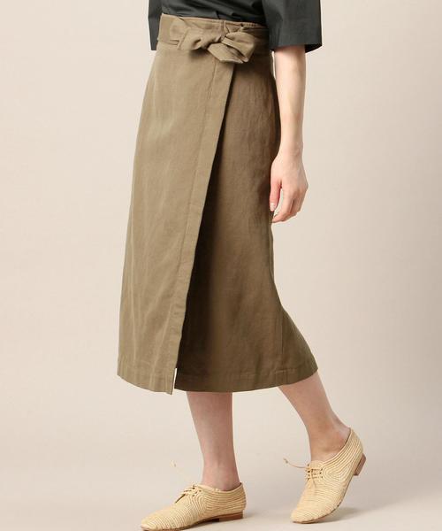 BEAUTY&YOUTH UNITED ARROWS（ビューティーアンドユースユナイテッドアローズ）の「BY ツイルラップスリットタイトスカート ◆（スカート・レディース・ベージュ/ブラウン・SMALL/MEDIUM）」の14枚目の写真