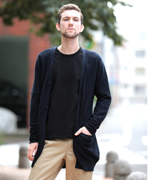 M2squared（エムツースクエアード）の「【M2SQUARED】Rahben long CD/ラーベンロングカーディガン（カーディガン/ボレロ・メンズ・ネイビー/カーキ・MEDIUM/LARGE）」の2枚目の写真