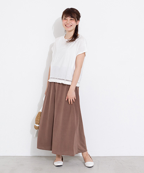 NATURAL BEAUTY BASIC(ナチュラルビューティーベーシック)の「【AneCan 6月号掲載】【JJ 6月号掲載】天竺ガウチョSET UP(ワンピース・レディース・ダークベージュ/カーキ・MEDIUM/SMALL)」の16枚目の写真