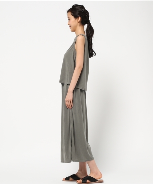 NATURAL BEAUTY BASIC(ナチュラルビューティーベーシック)の「【AneCan 6月号掲載】【JJ 6月号掲載】天竺ガウチョSET UP(ワンピース・レディース・ダークベージュ/カーキ・MEDIUM/SMALL)」の4枚目の写真