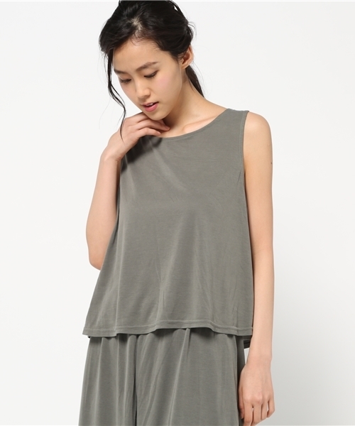 NATURAL BEAUTY BASIC(ナチュラルビューティーベーシック)の「【AneCan 6月号掲載】【JJ 6月号掲載】天竺ガウチョSET UP(ワンピース・レディース・ダークベージュ/カーキ・MEDIUM/SMALL)」の6枚目の写真