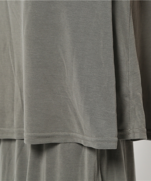 NATURAL BEAUTY BASIC(ナチュラルビューティーベーシック)の「【AneCan 6月号掲載】【JJ 6月号掲載】天竺ガウチョSET UP(ワンピース・レディース・ダークベージュ/カーキ・MEDIUM/SMALL)」の10枚目の写真