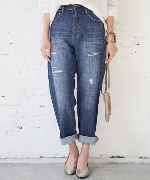 LEPSIM(レプシィム)の「ハイライズストレートデニムパンツ 725479(デニムパンツ・レディース・ライトブルー/ブルー/ワンウォッシュ・LARGE/MEDIUM)」の2枚目の写真