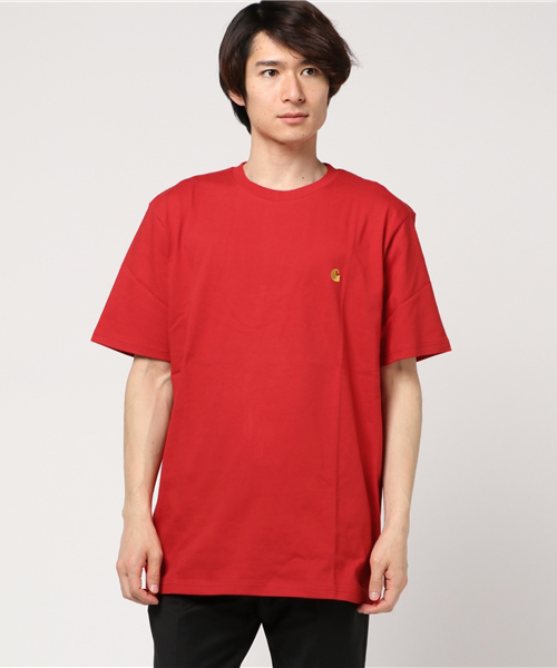 Carhartt WIP（カーハートダブリューアイピー）の「S/S CHASE T-SHIRT（Tシャツ/カットソー・メンズ・アッシュグレー/ブルー/ブラック/ホワイト/ダークグリーン/ヘザーグレー/レッド/グリーン/ダークネイビー/ブラウン・SMALL/MEDIUM/LARGE/X-LARGE/X-SMALL）」の10枚目の写真
