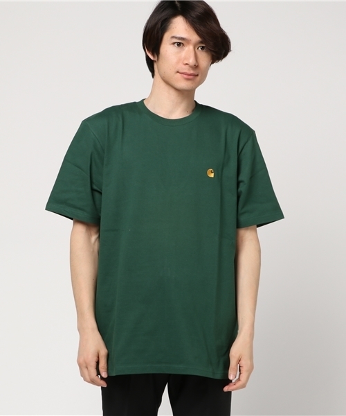 Carhartt WIP（カーハートダブリューアイピー）の「S/S CHASE T-SHIRT（Tシャツ/カットソー・メンズ・アッシュグレー/ブルー/ブラック/ホワイト/ダークグリーン/ヘザーグレー/レッド/グリーン/ダークネイビー/ブラウン・SMALL/MEDIUM/LARGE/X-LARGE/X-SMALL）」の7枚目の写真