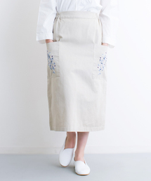 MERLOT | 花刺繍ポケットスカート4919(スカート)